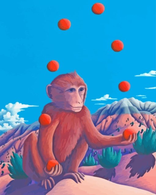 Juggling Monkey paint by numbers