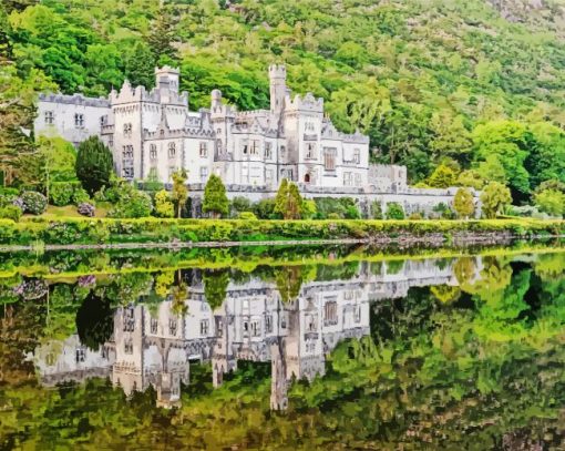 Kylemore Abbey Water Reflection paint by numbers