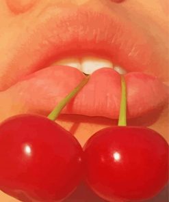 Natural Lips With Cherry paint by numbers