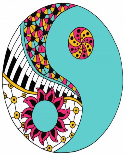 Piano Yin Yang Mandala paint by numbers