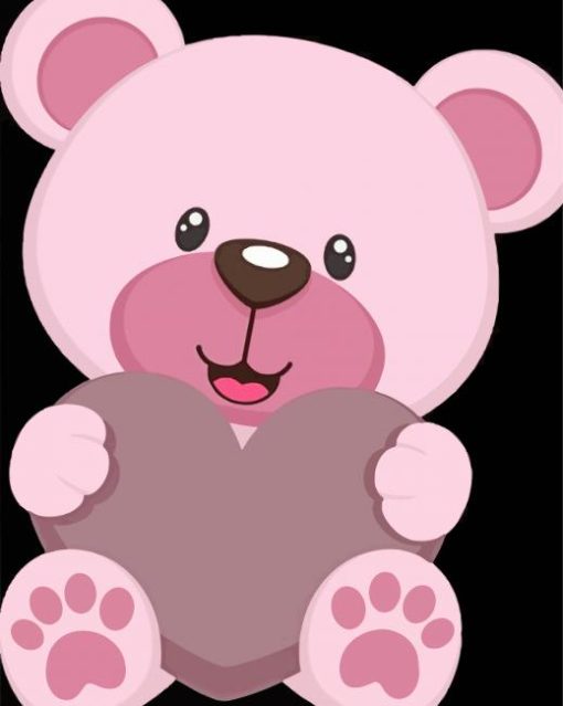 Pink Teddy Bear paint by numbers