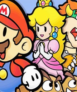 Princess Peach And Super Mario paint by numbers