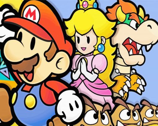 Princess Peach And Super Mario paint by numbers