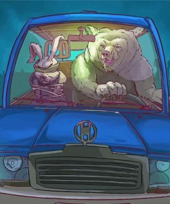 Rabbit And Bear Art paint by numbers