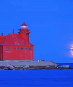 Red Lighthouse Door Country Paint By Numbers