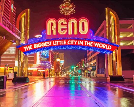 Reno City In Nevada paint by numbers