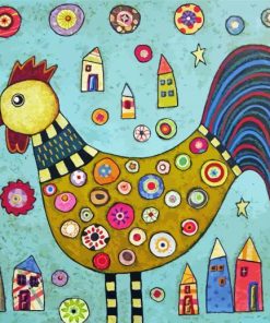 Rooster Folk Art Karla Gerard paint by numbers