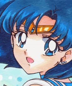 Sailor Mercury Character Art paint by numbers