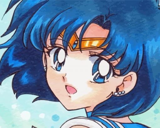 Sailor Mercury Character Art paint by numbers