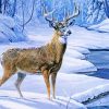 Snowy Forest Deer paint by numbers