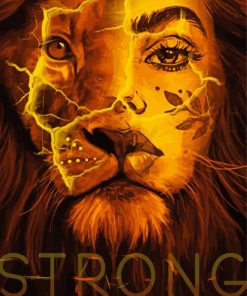 Strong Woman Lion paint by numbers