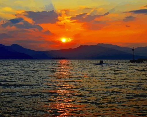 Subic Bay Sunset paint by numbers