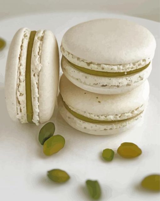 Tasty White Macarons paint by numbers