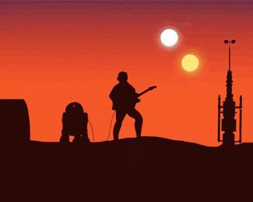 Tatooine Silhouette Star Wars paint by numbers