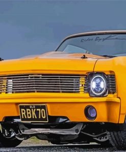 Yellow Chevy Nova paint by numbers