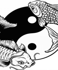 Ying Yang Koi Fish paint by numbers