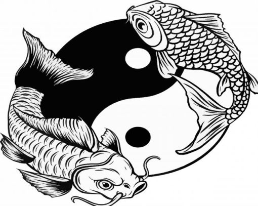 Ying Yang Koi Fish paint by numbers