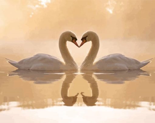 Adorable Romantic Swan Paint By Numbers