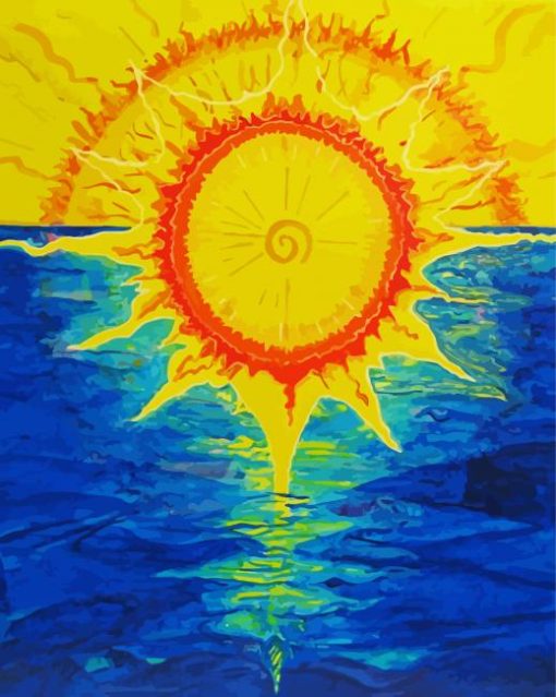 Aesthetic Abstract Sun Art Paint By Numbers