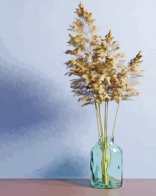 Aesthetic Pampas Grass Vase Paint By Numbers