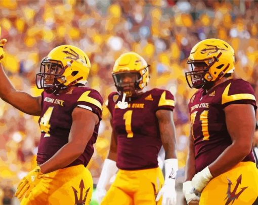 Arizona State Sun Devils Footballers Paint By Numbers