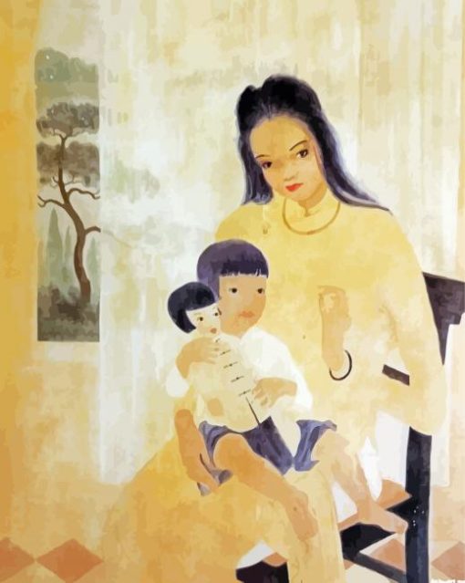 Asian Woman And Child Paint By Numbers