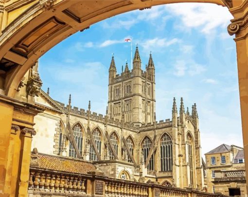 Bath Abbey Tower View In Bath City England Paint By Numbers