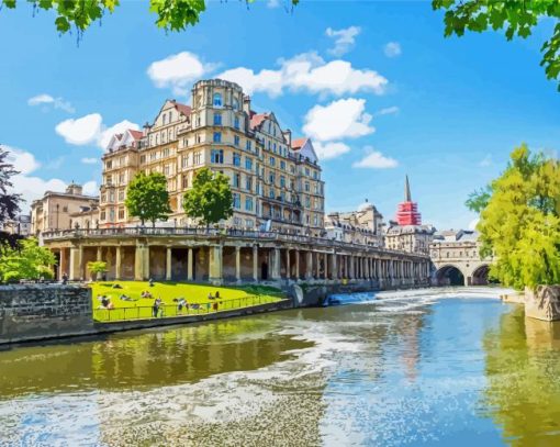 Bath City Buildings In England Paint By Numbers