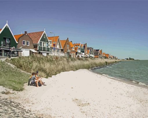 Beach Houses In Volendam Netherlands Paint By Numbers