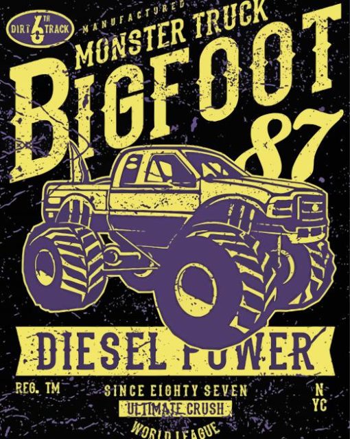 Bigfoot Truck Poster Paint By Numbers