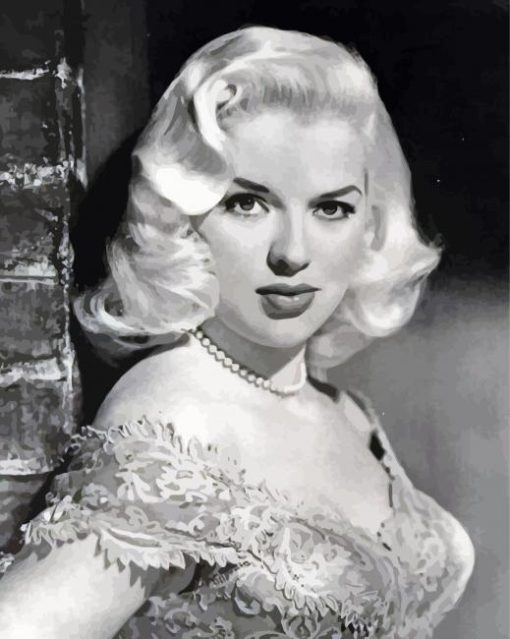 Black And White Diana Dors Paint By Numbers