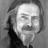 Black And White Writer Alan Watts Paint By Numbers