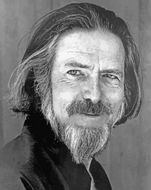 Black And White Writer Alan Watts Paint By Numbers