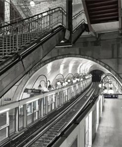 Black And White Paris Metro Paint By Numbers