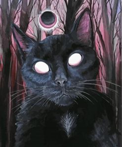 Black Gothic Cat Paint By Numbers