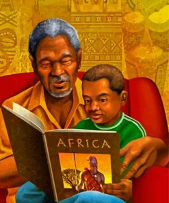 Black Grandfather And Grandson Paint By Numbers