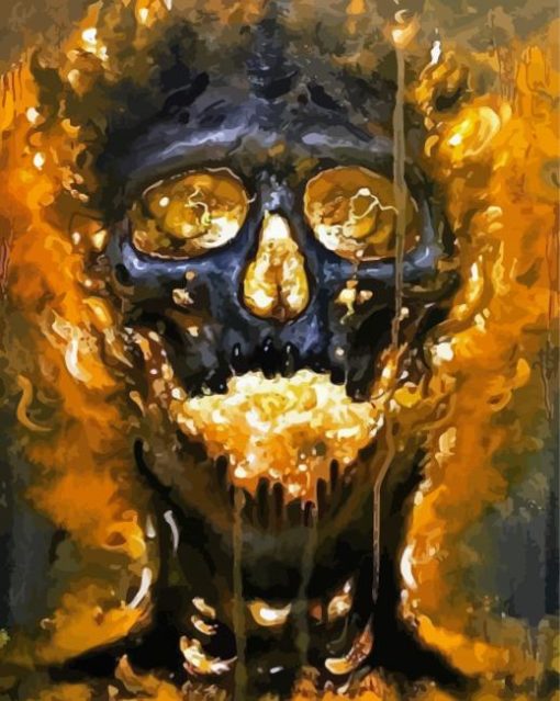 Blazing Skull Art Paint By Numbers