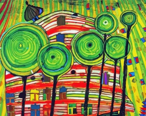 Blobs Grow In Beloved Gardens By Hundertwasser Paint By Numbers