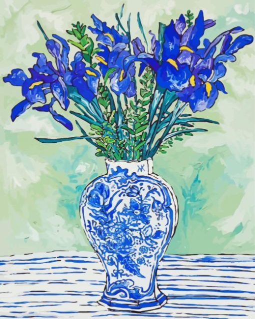 Blue White Vase Art Paint By Numbers