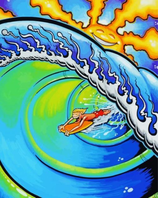 Bodyboarding Art Paint By Numbers