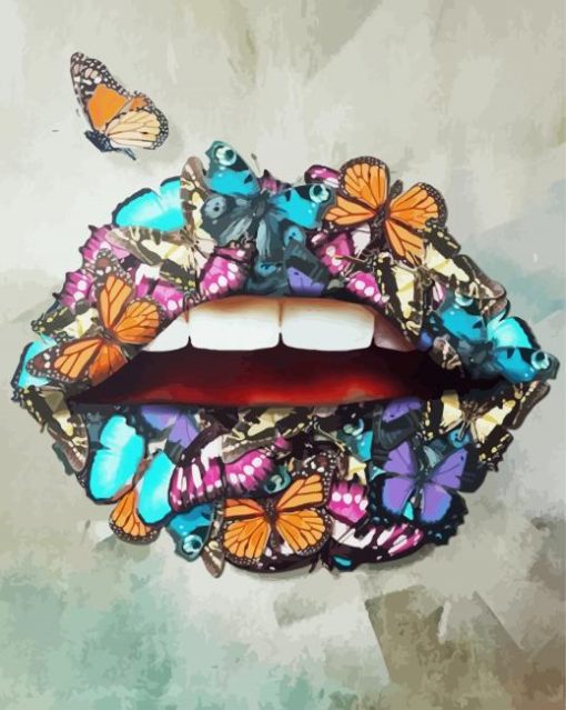 Butterfly Lips Paint By Numbers