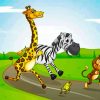 Cartoon Animals Racing Paint By Numbers