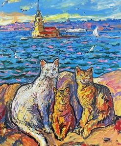 Cats By The Sea Art Paint By Numbers