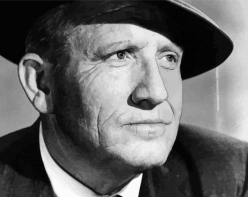 Close Up Black And White Spencer Tracy Paint By Numbers