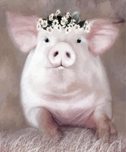 Cute Floral Pig Paint By Numbers