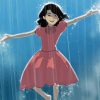 Cute Girl Dancing In The Rain Paint By Numbers