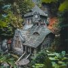 Dark Cottage In The Forest Paint By Numbers