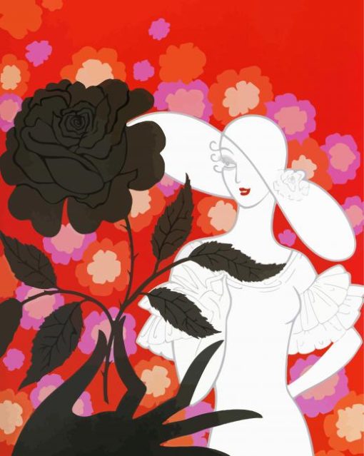 Erte Black Rose Paint By Numbers