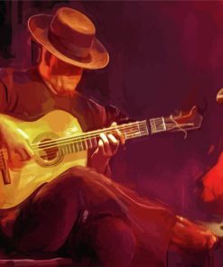 Flamenco Guitar Player And Dancer Paint By Numbers