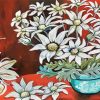 Flannel Flowers In Blue Vase Art Paint By Numbers